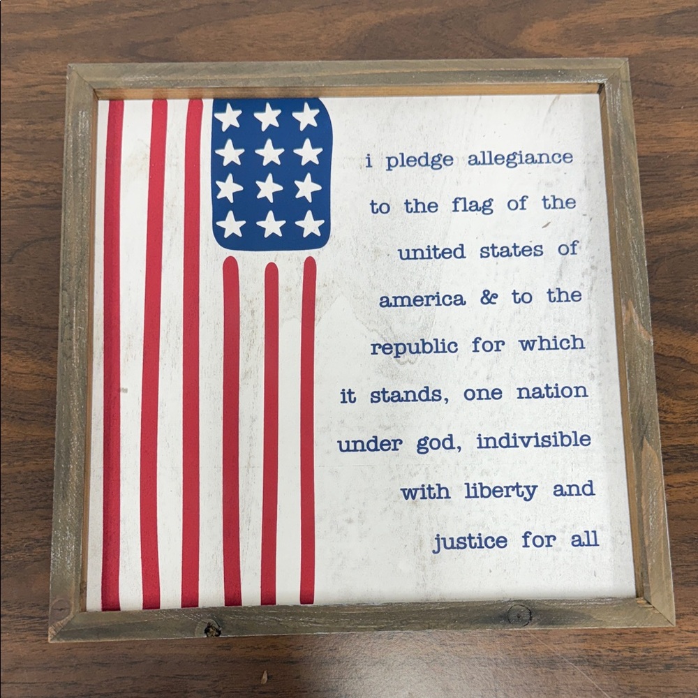 Patriotic Wooden Wall Art with American Flag Design